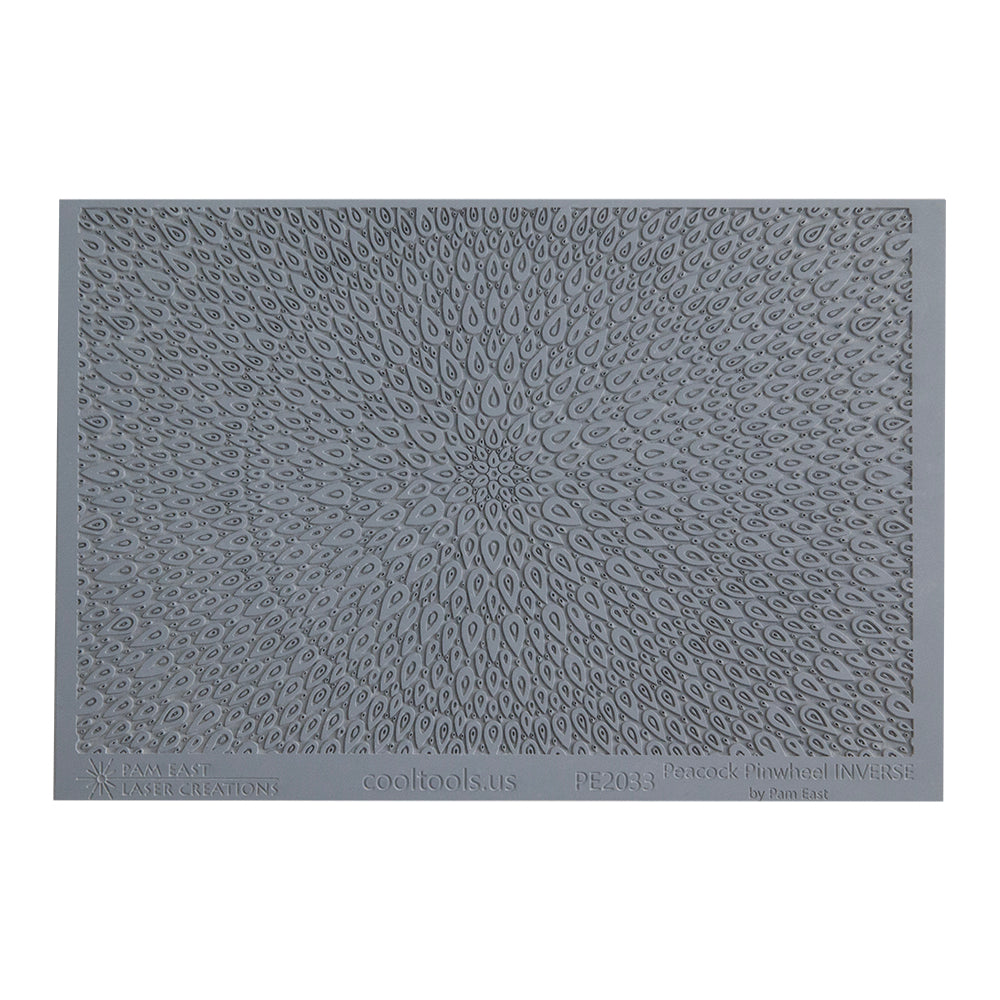 gray rubber Pam East Texture Mat - Peacock Pinwheel Inverse