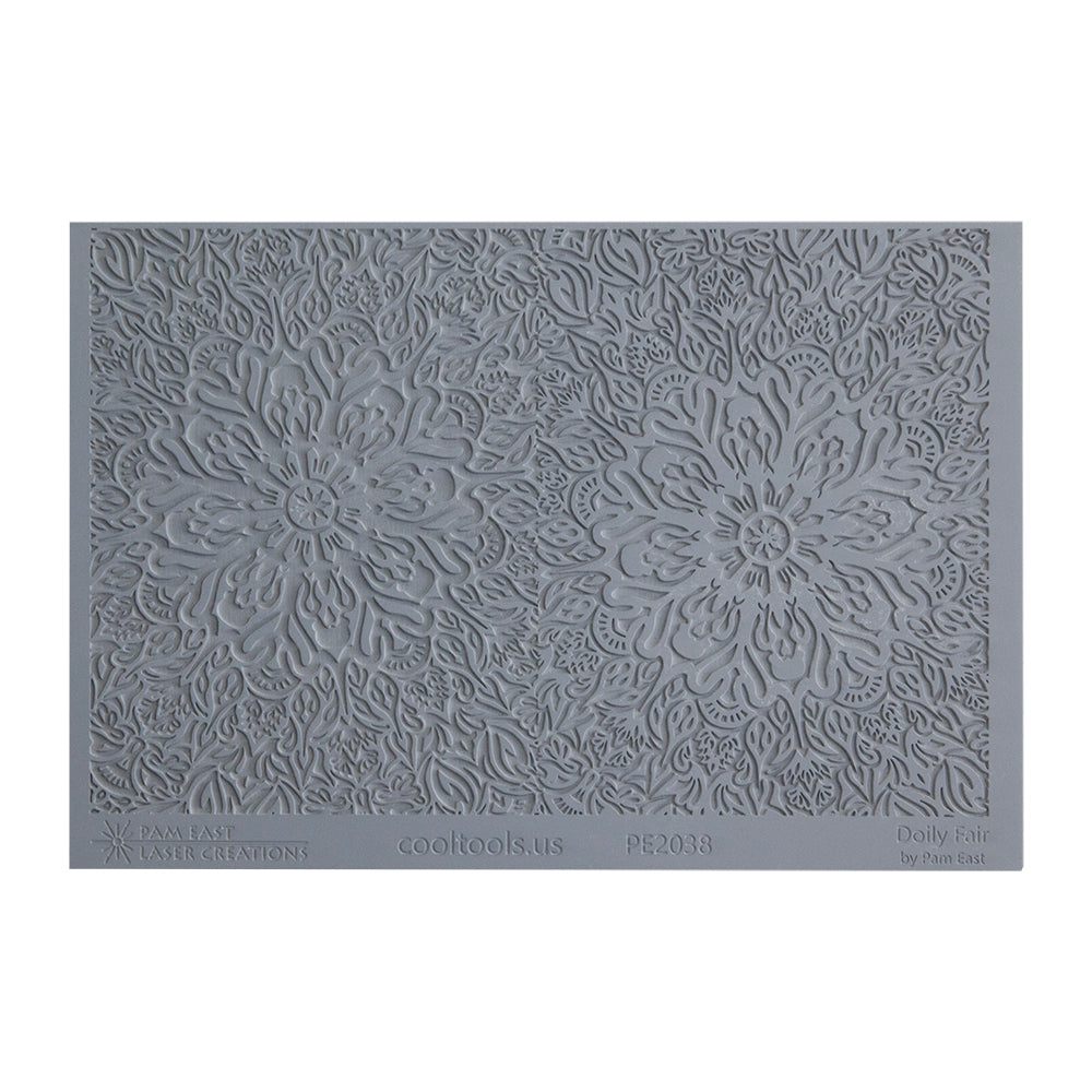 gray rubber Pam East Texture Mat - Doily Fair