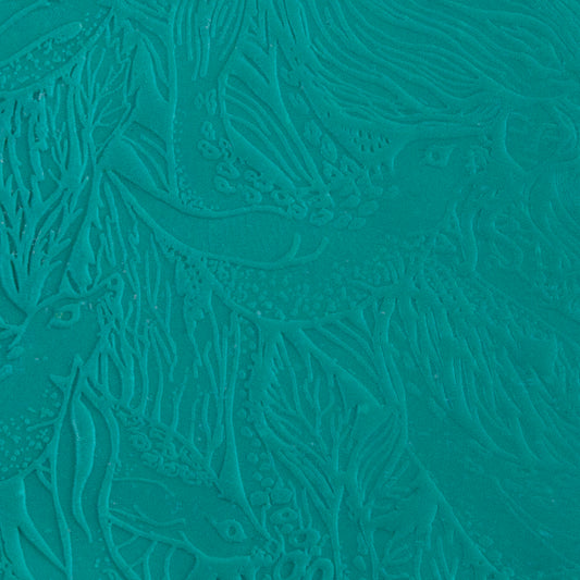 Carol Douglas Texture Mat - Selkie Sisters sample in green clay