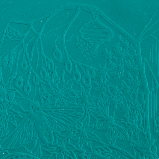 Carol Douglas Texture Mat - Bittersweet sample in green clay