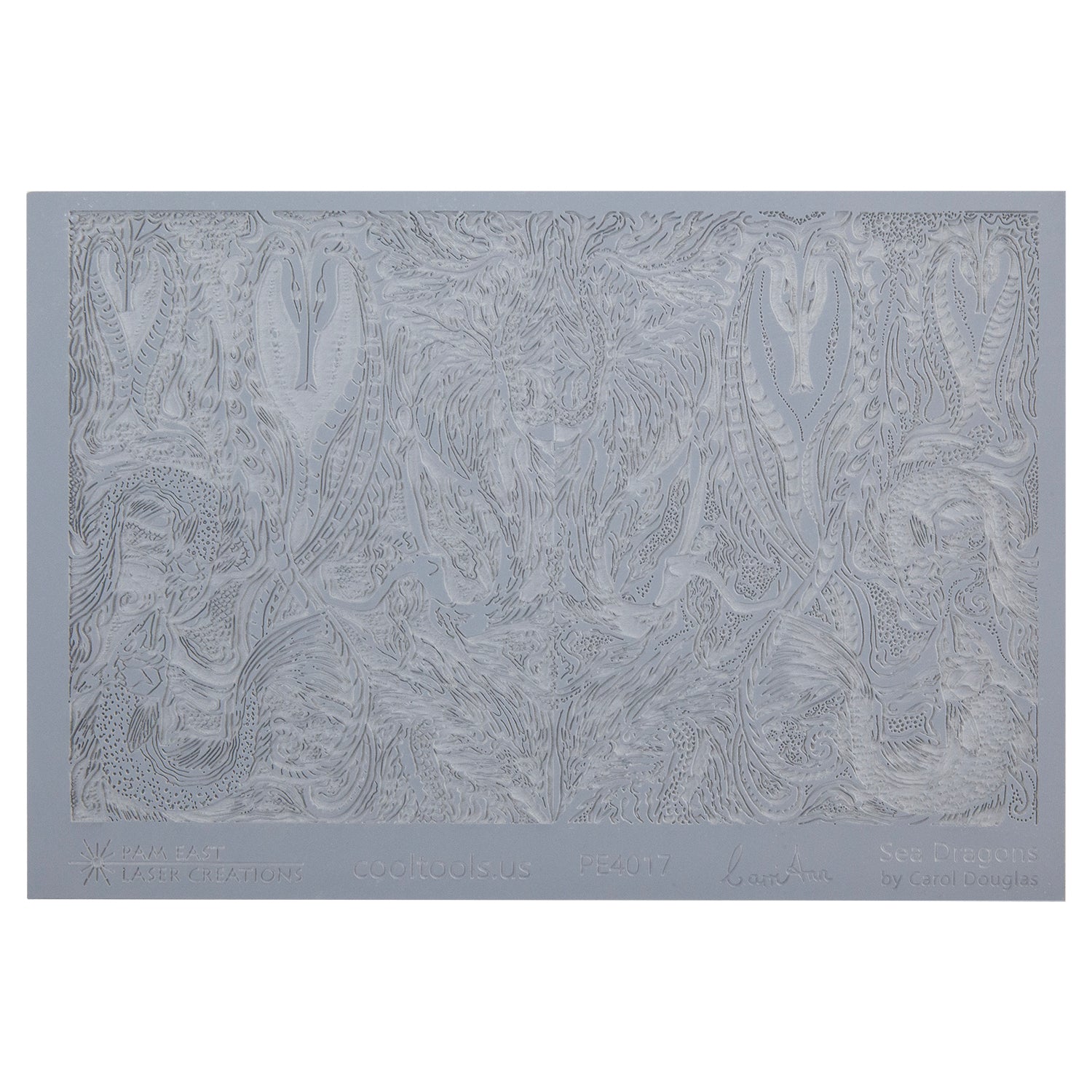 gray rubber Carol Douglas Texture Mat - Sea Dragons