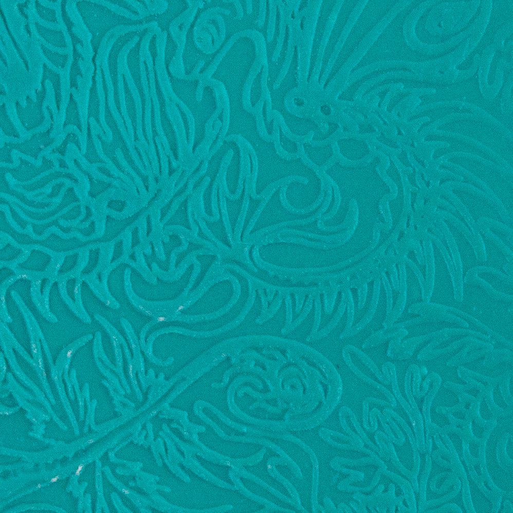 Carol Douglas Texture Mat - Dragon Wisdom sample in green clay