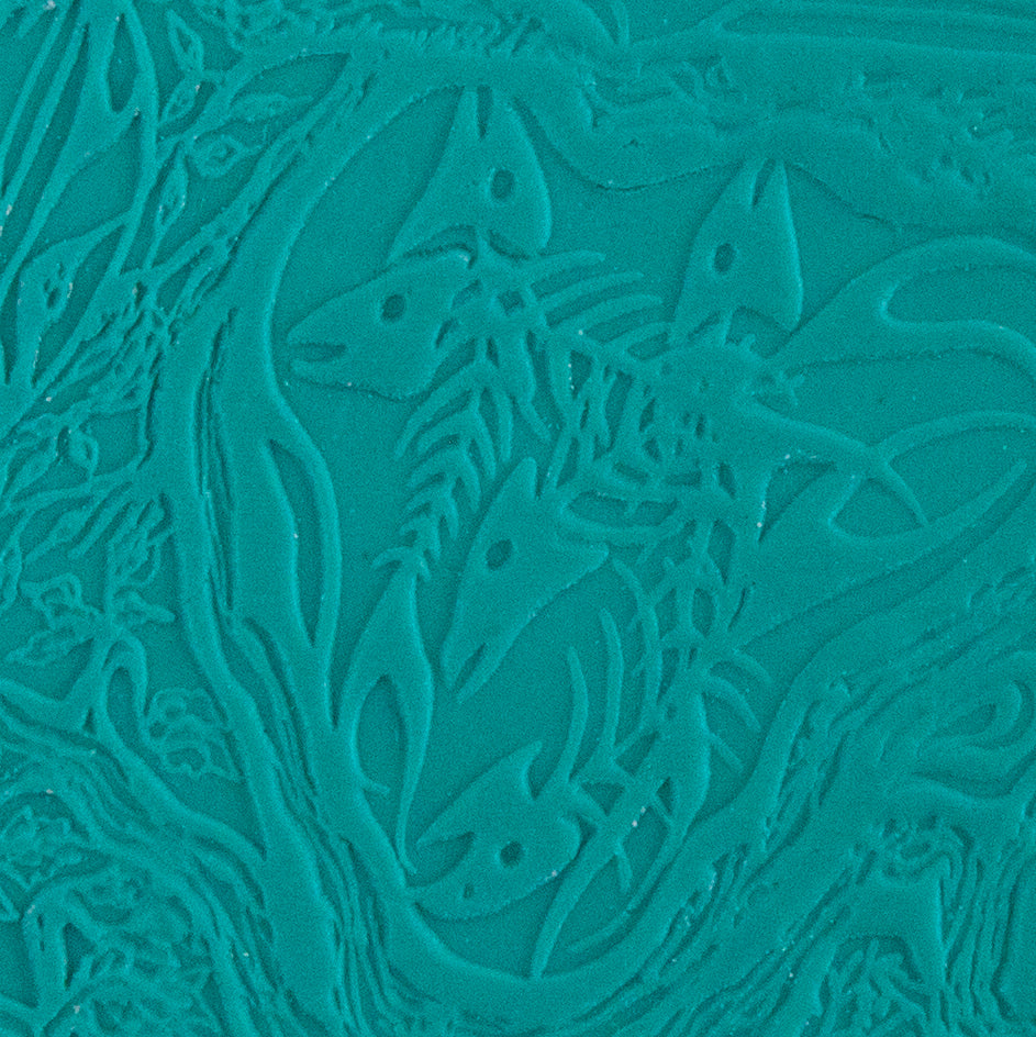 Carol Douglas Texture Mat - Icelandic Trolls sample in green clay