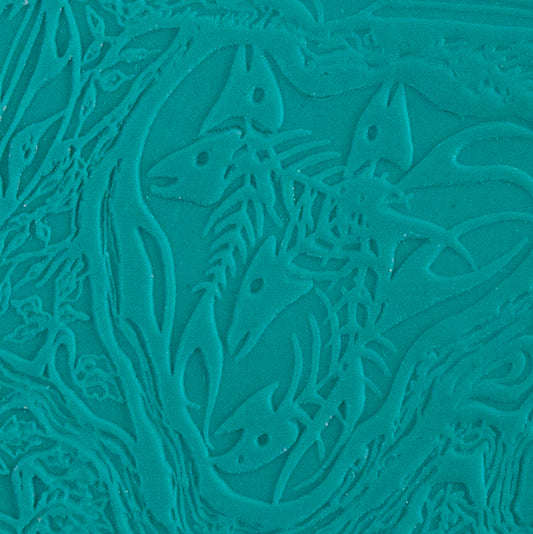 Carol Douglas Texture Mat - Icelandic Trolls sample in green clay