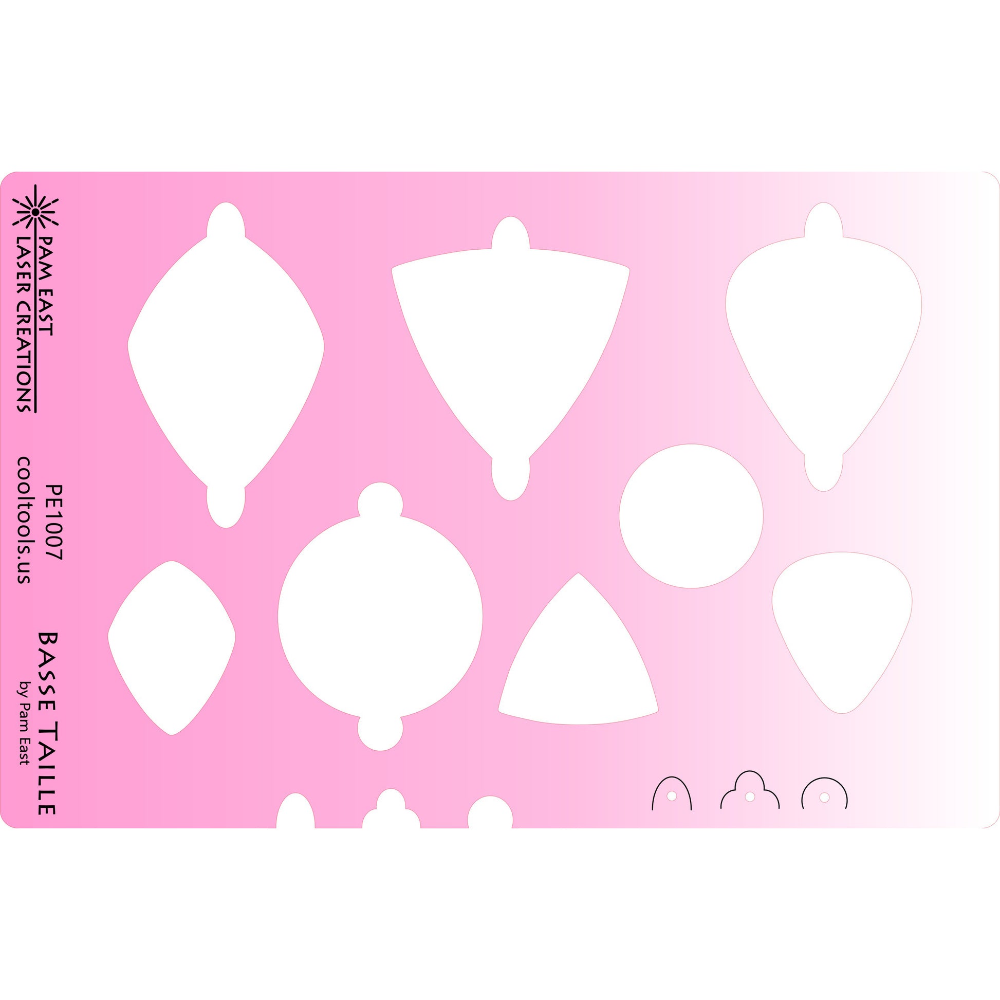 pink plastic Pam East Template - Basse Taille Enamel