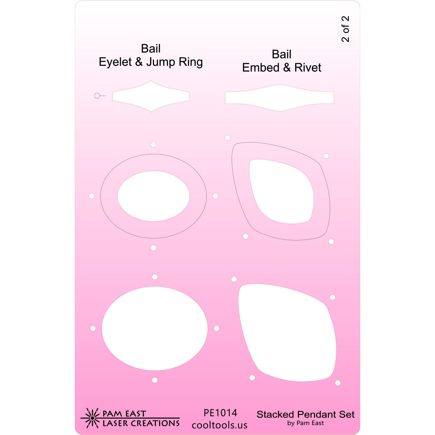 pink plastic Pam East Template - Stacked Pendant Set