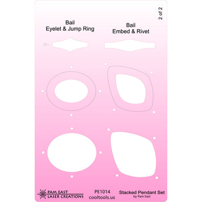 pink plastic Pam East Template - Stacked Pendant Set