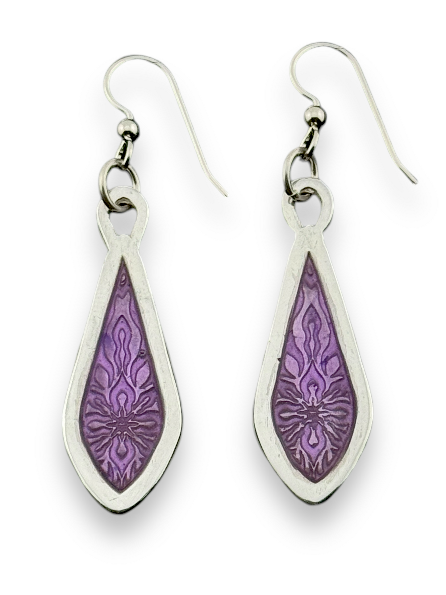 purple enameled silver earring  samples of Pam East Template & Texture Set - Small Earrings - Set A