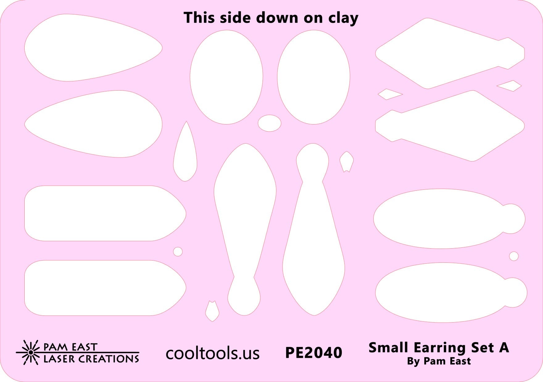 pink Pam East Template & Texture Set - Enamel Earrings - Set A