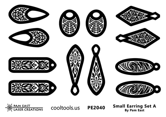 Pam East Template & Texture Set - Enamel Earrings - Set A