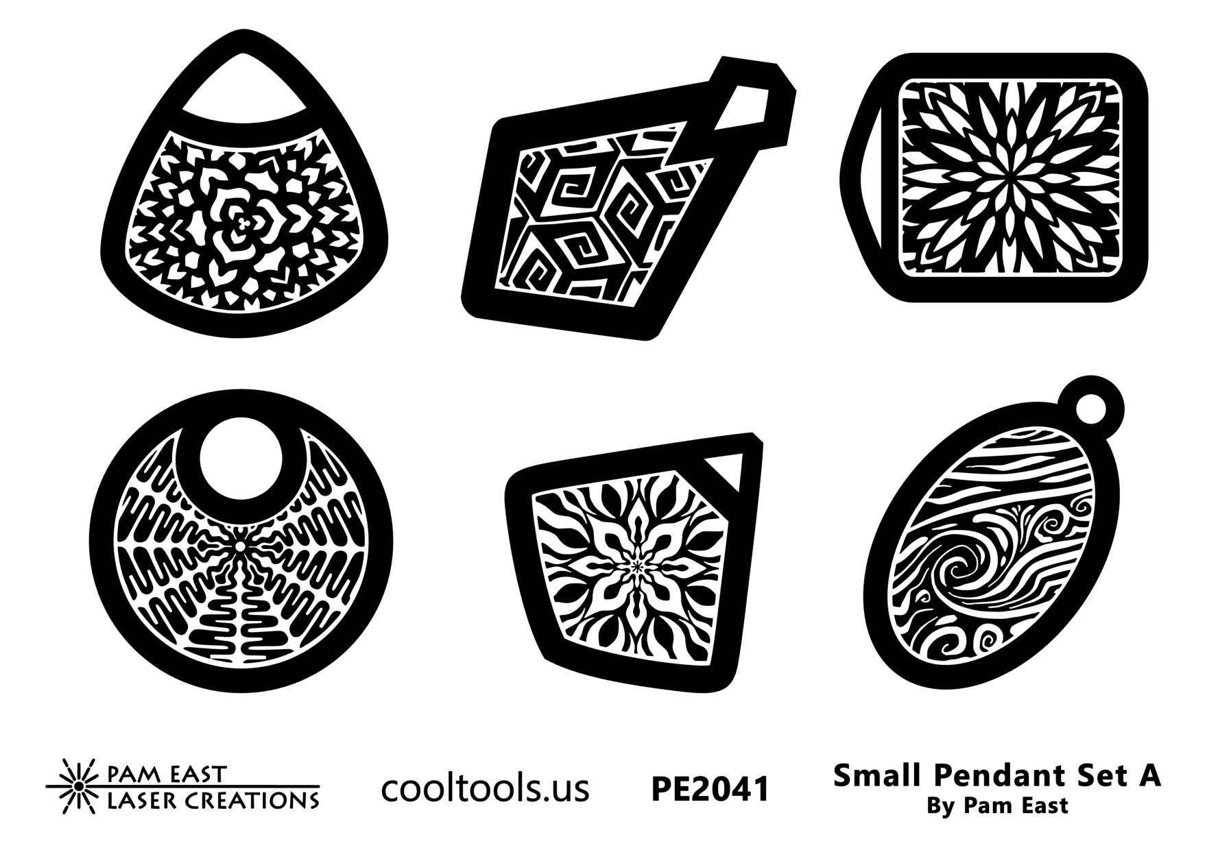 Pam East Template & Texture Set - Enamel Pendants - Set A