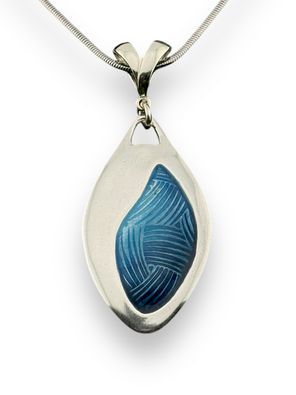 blue enameled silver pendant sample of Pam East Template & Texture Set - Large Pendants - Set B