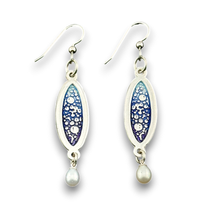 blue enameled silver earrings sample of Pam East Template & Texture Set - Drop Earrings - Set C