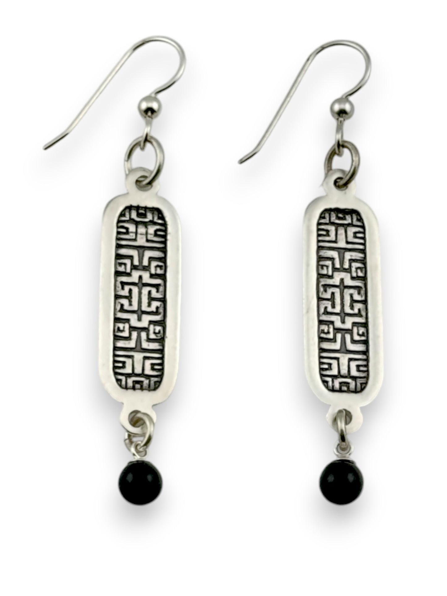 black enameled silver earrings sample of Pam East Template & Texture Set - Drop Earrings - Set C