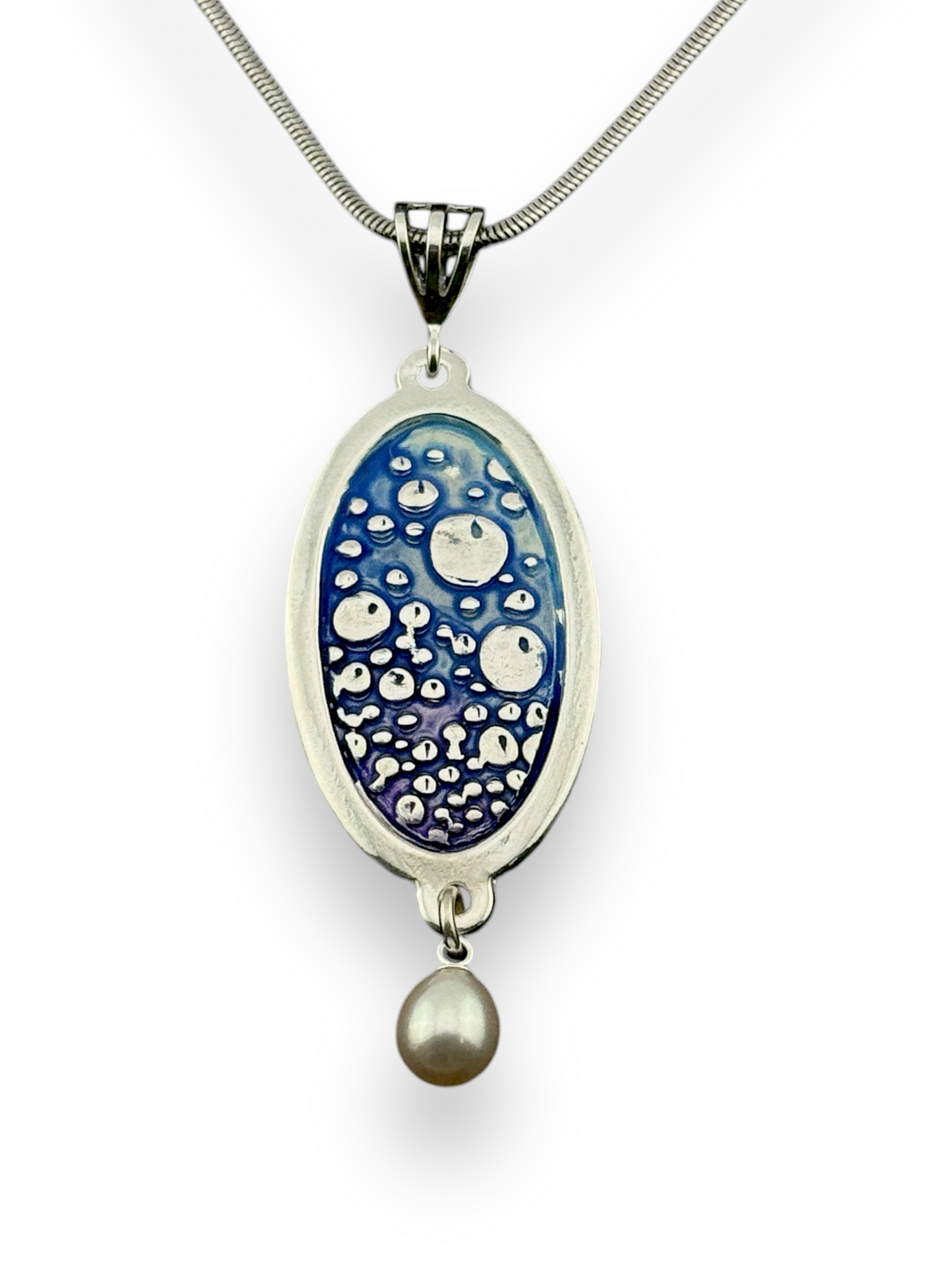 blue enameled silver pendant sample of Pam East Template & Texture Set - Drop Pendants - Set C