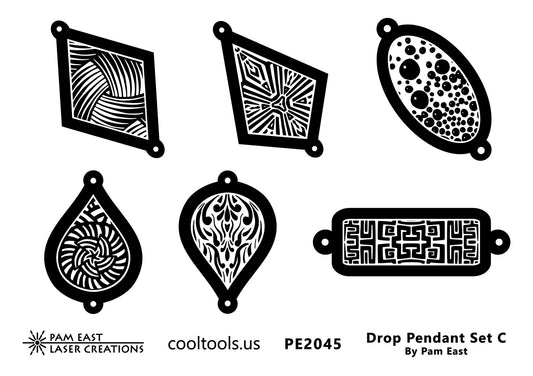 Pam East Template & Texture Set - Enamel Pendants - Set C