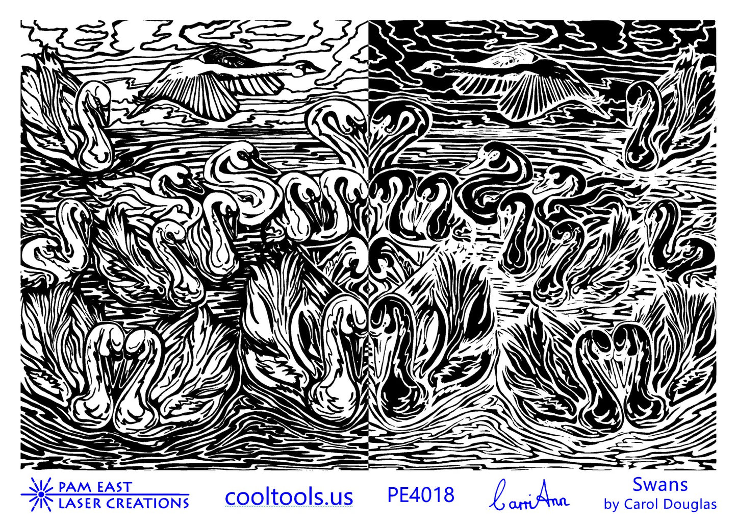 Carol Douglas Texture Mat - Swans - Cool Tools