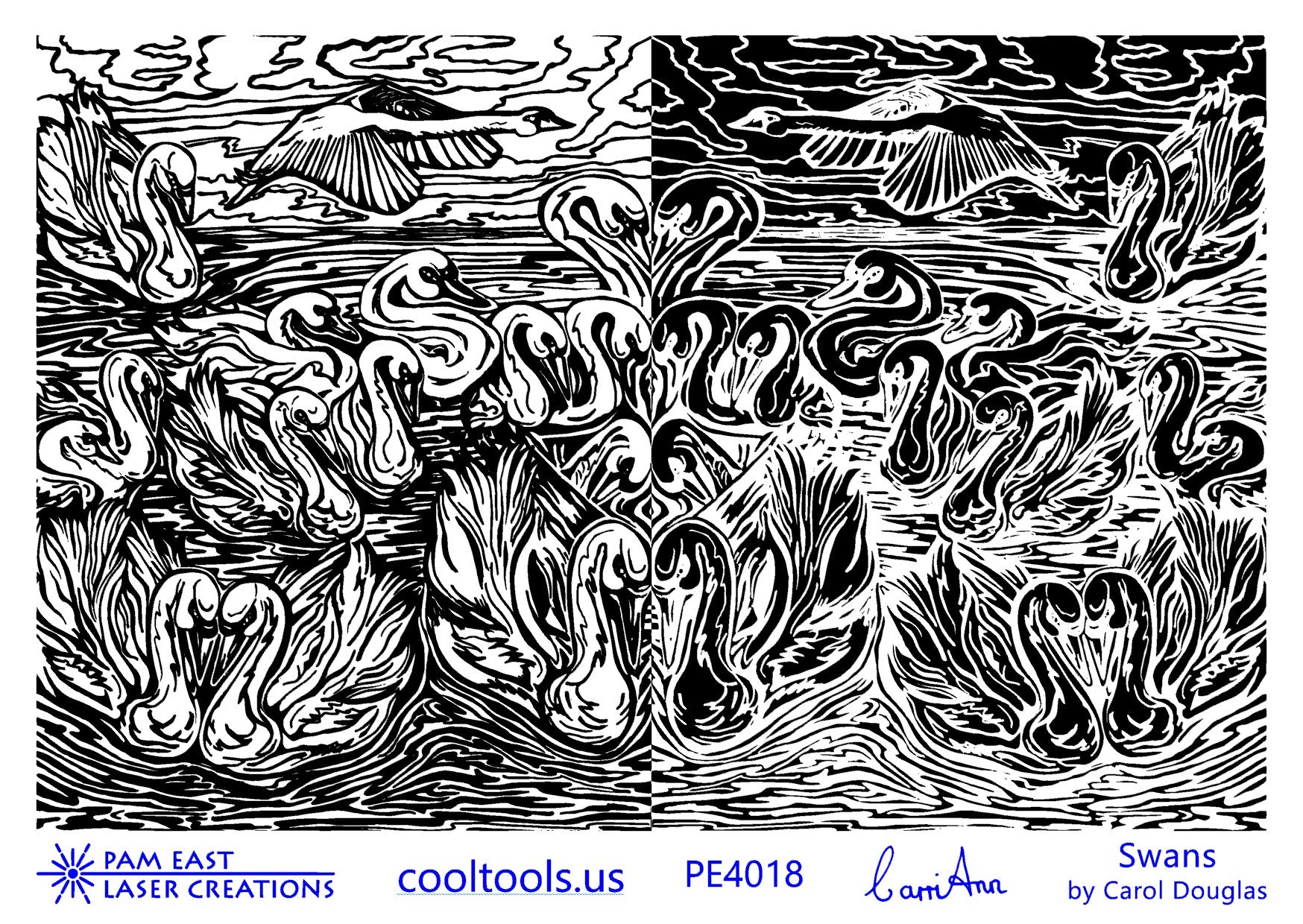 Carol Douglas Texture Mat - Swans - Cool Tools