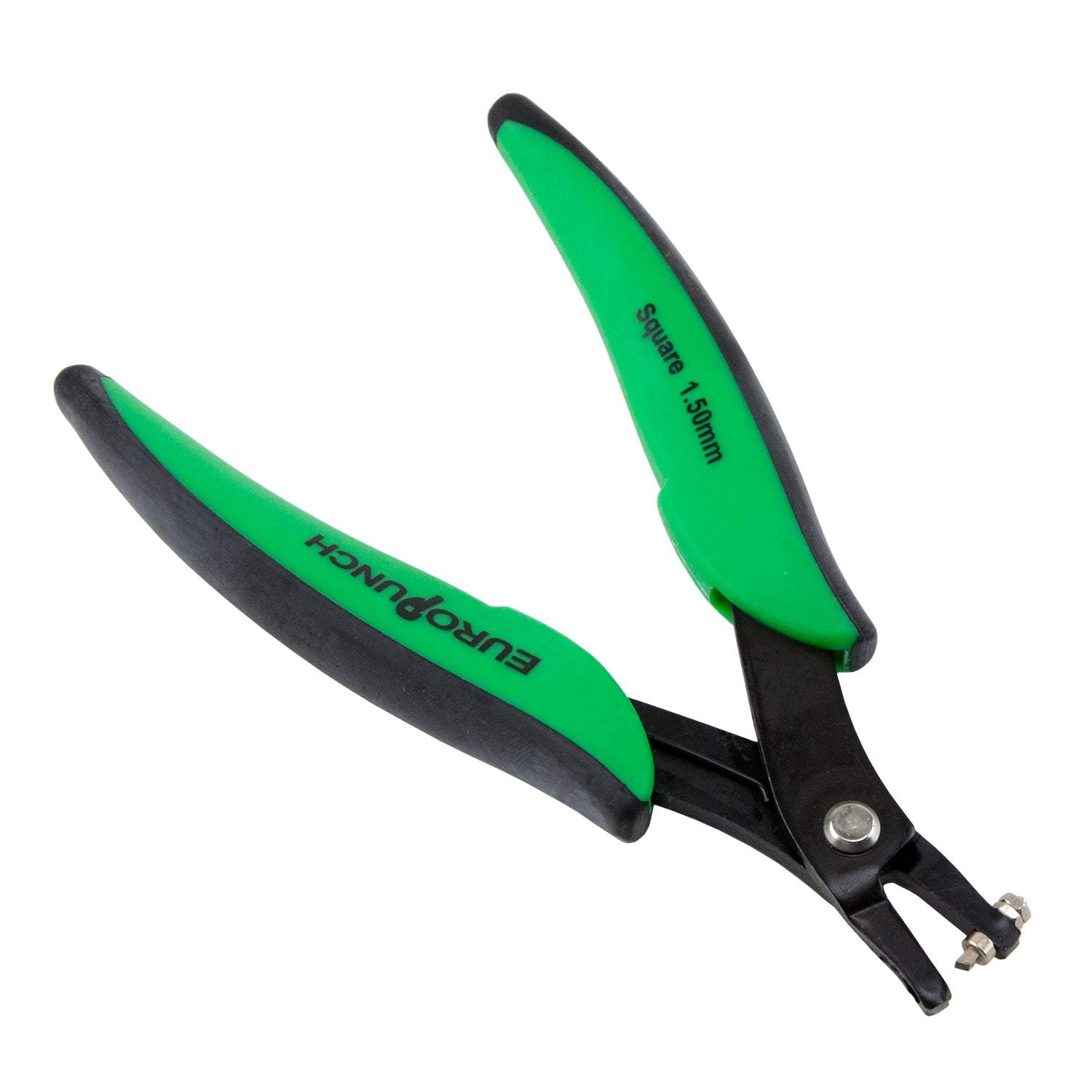 Cutters - Hole Punch Pliers - Square 1.5mm with black and neon green grips