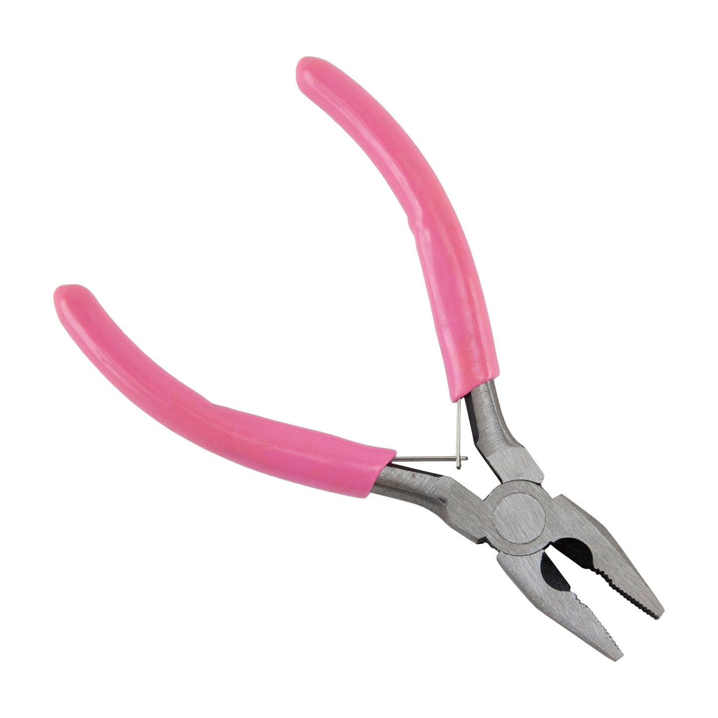 Carbon Steel Jewelry Pliers - Flat Nose with Cutter with pink grips
