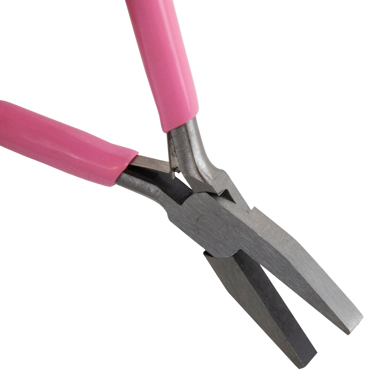 Carbon Steel Jewelry Pliers - Flat Nose with pink grip