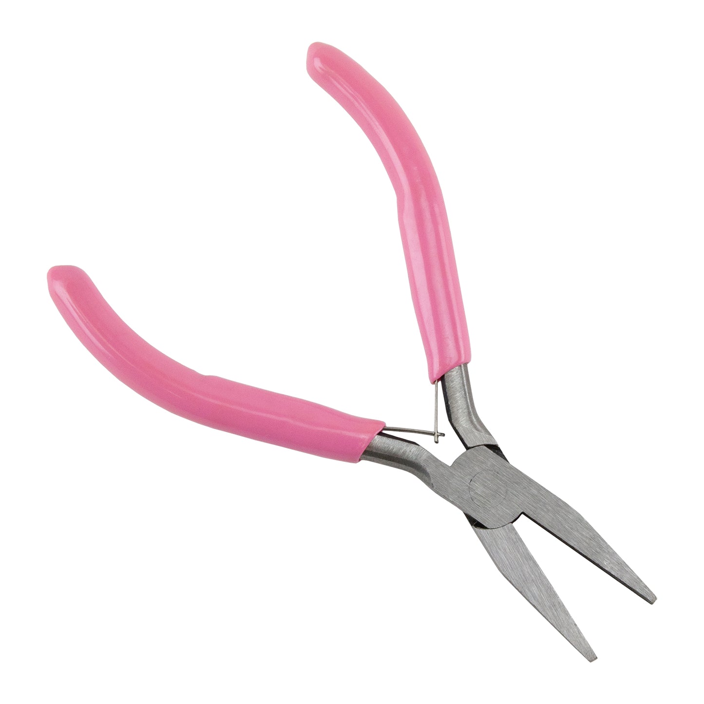 Carbon Steel Jewelry Pliers - Flat Nose with pink grip