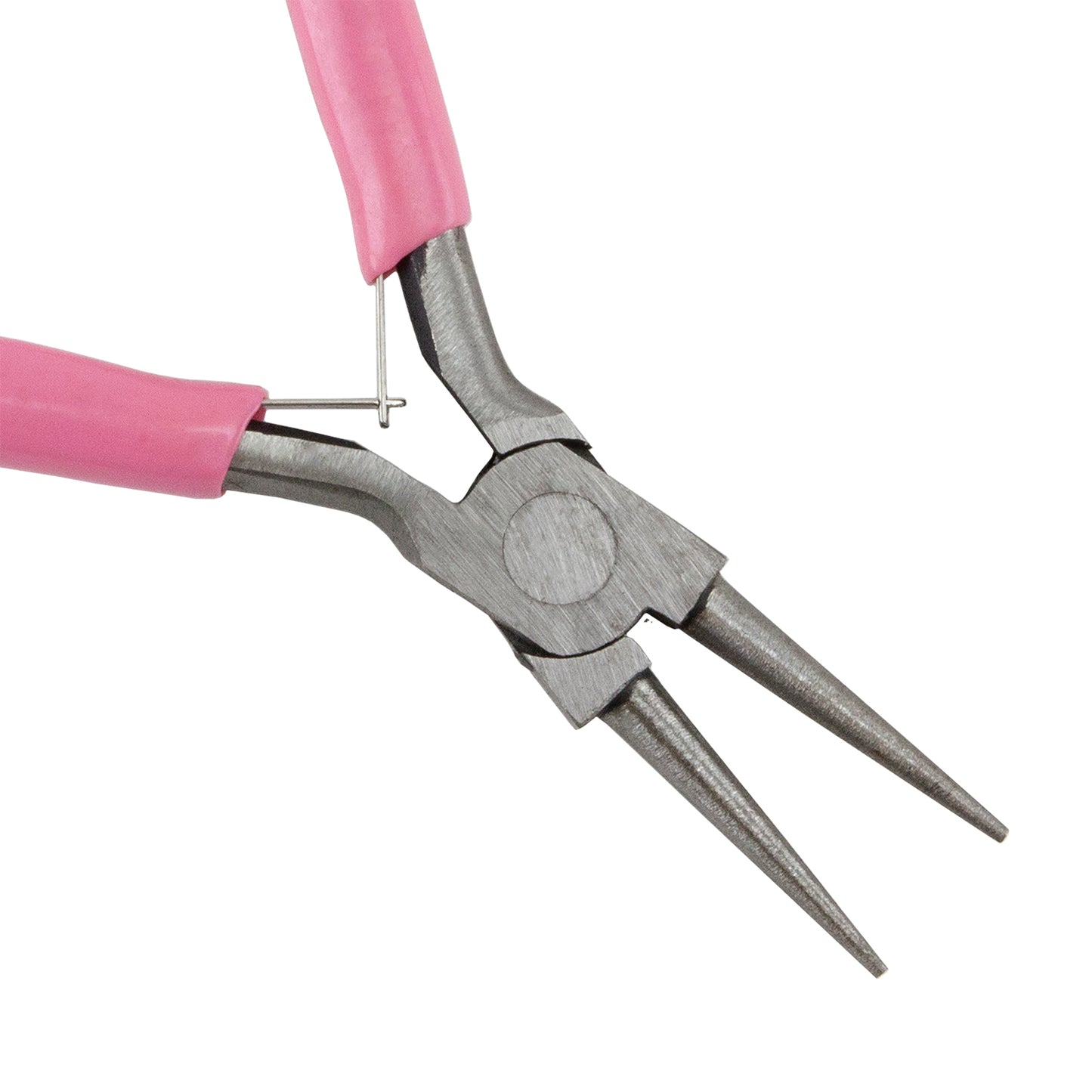 Carbon Steel Jewelry Pliers - Round Nose with pink grip