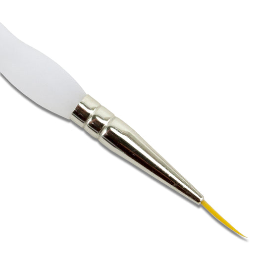 Royal Soft-Grip™ Taklon Brush Script Liner #20/0

Comfort meets function in this selection of appealing and durable brushes that feature the original no-slip soft rubber grip on it's clear acrylic handle. Royal brushes are easy to manipulate making this perfect for working with wet metal clay or applying patina in small spaces. The multi-diameter synthetic filament maintains fine points, spring and sharp edges.&nbsp;Use to apply and manipulate enamels when wet packing.