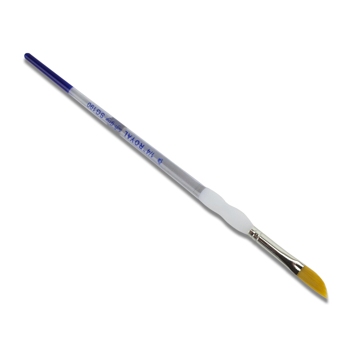 Royal Soft-Grip™ Taklon Brush Angled 1/4"

Comfort&nbsp;meets function in this selection of appealing and durable brushes that feature the original no-slip soft rubber grip on it's clear acrylic handle. The multi-diameter synthetic filament maintains fine points, spring and sharp edges.&nbsp;Royal brushes are easy to manipulate making this perfect for working with we metal clay or applying patina, alcohol ink, paints, etc.&nbsp;Angle brush works great in small gaps and spaces. This angled brush is also call