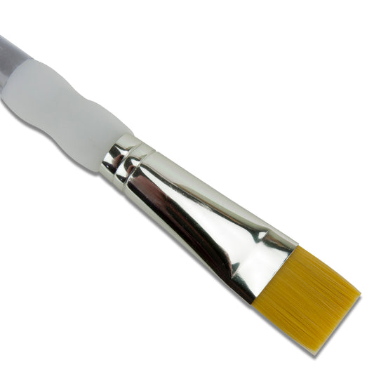 Royal Soft-Grip™ Taklon Brush Wide 3/4"

Comfort meets function in this selection of appealing and durable brushes that feature the original no-slip soft rubber grip on it's clear acrylic handle. Use as a dusting brush on greenware projects. The multi-diameter synthetic filament maintains fine points, spring and sharp edges.&nbsp; A must have on your work bench!