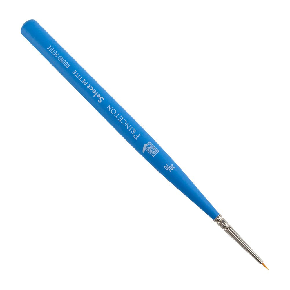 Princeton Select Synthetic Brush - Round, Mini Handle Designed for artists, Princeton Select Series Synthetic Mini Brushes are handcrafted and tested to ensure beautifully consistent performance. These paintbrushes are short-handled for better control of your brush. Size 20/0.