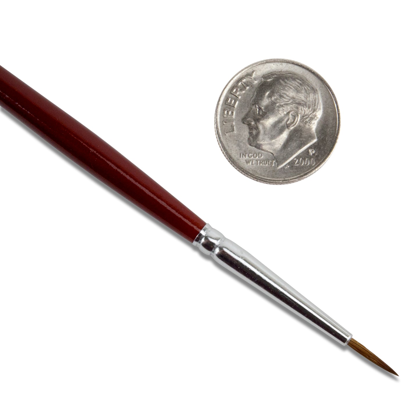 Red Sable Water/Paste Brush #1  with dime Top quality red sable brush made with pure red sable for smooth application of water or paste. This size is perfect for applying paste to joints. Keep at least one in each size for each clay you use.