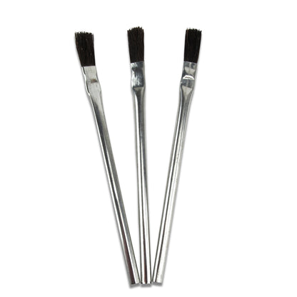 Utility / Flux Brush

Natural bristle acid brushes have crimped all-metal handles. Economical, general purpose utility brush great for one-time use applications to save time and avoid messy cleanups. Suitable for acid, flux, epoxy, glue, paste, touch-ups, solvents and more.