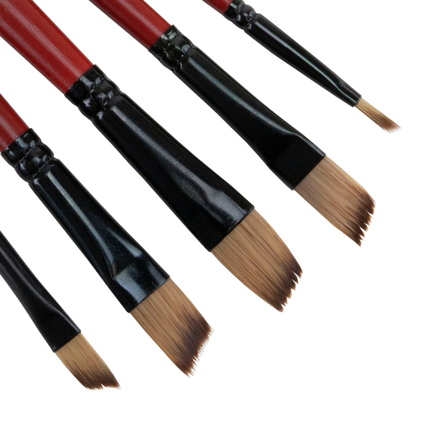 Wooden Detail Brushes These wooden handle brushes are cut at an angle, making it easier to paint clean lines