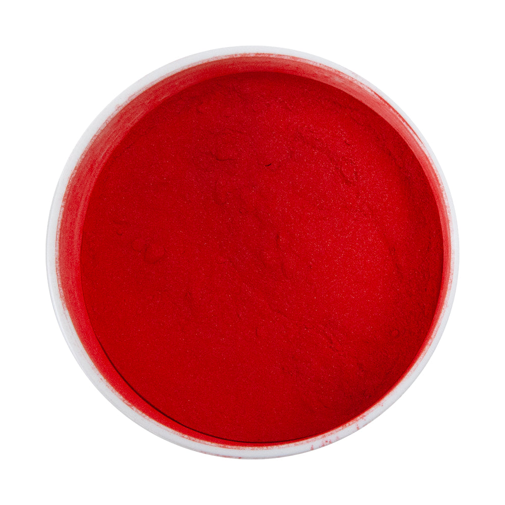 open jar of Powder Coating - Fire Engine Red - Satin