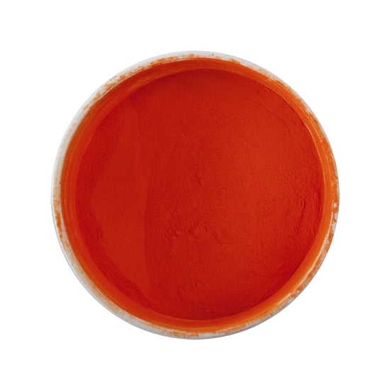 open jar of Powder Coating - Bright Orange - High Gloss