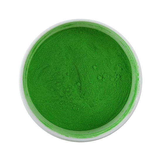 open jar of Powder Coating - Sweet Pea Green - High Gloss