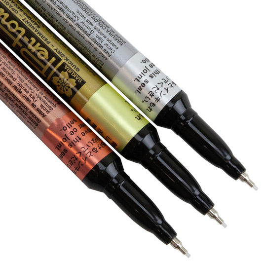 Pen-touch Paint Pen Set - Ultra Fine Tip - Metallic (gold, silver, and copper)