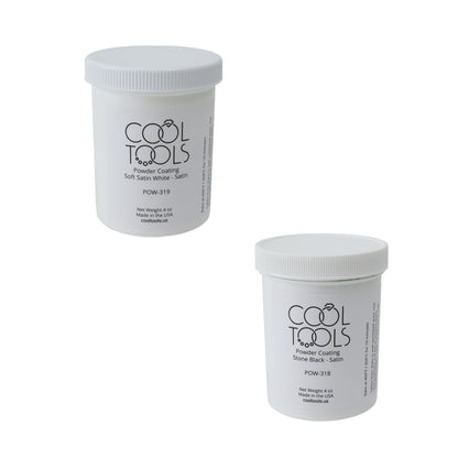 jars of Powder Coating - Black & White Satin Se