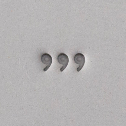 Quality Stamp for Wet Clay - .999 - 2mm sample in gray clay