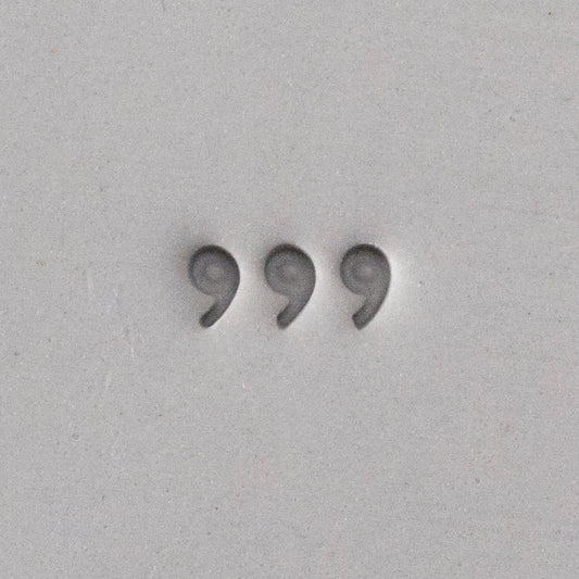 Quality Stamp for Wet Clay - .999 - 2mm sample in gray clay