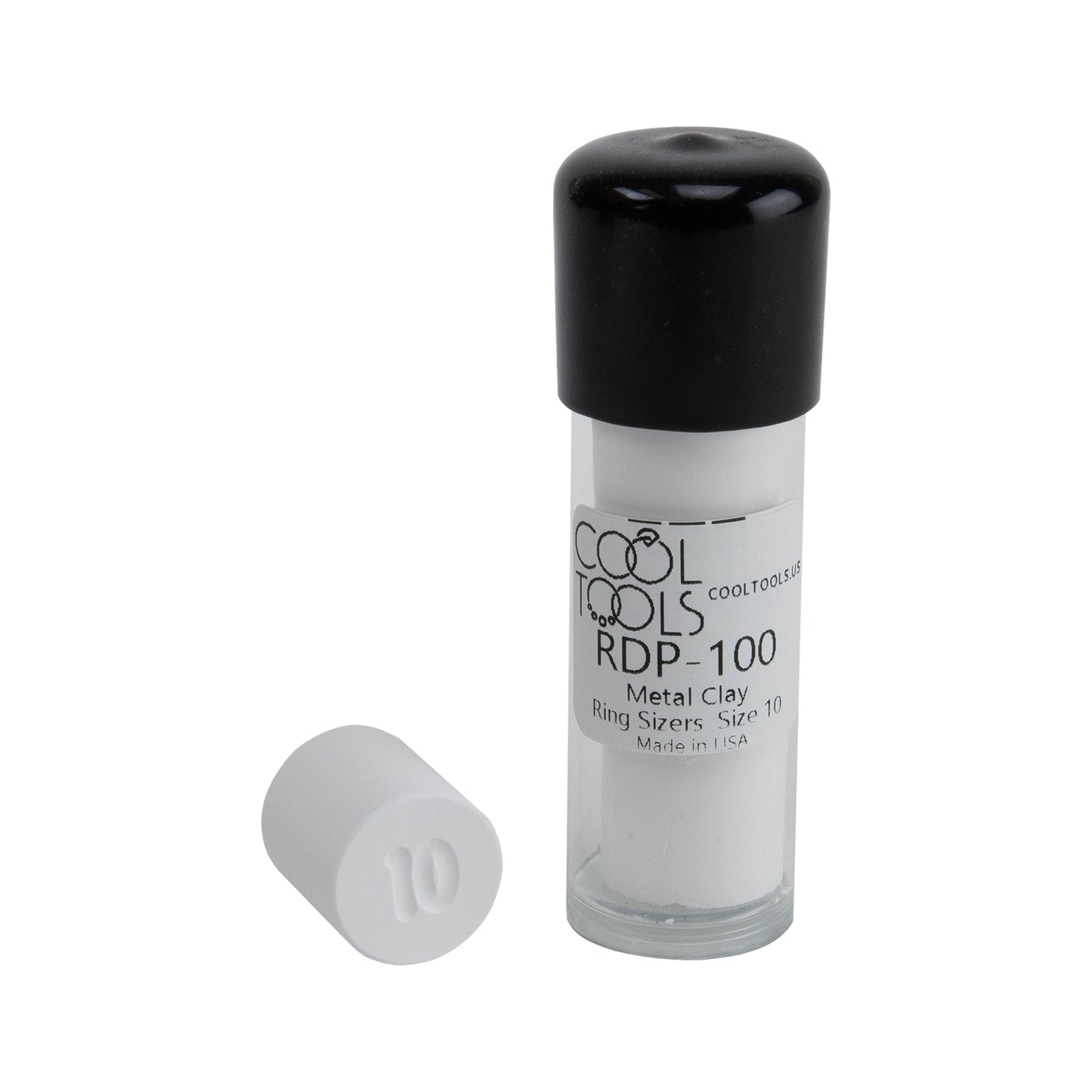 Cool Tools Metal Clay Ring Sizers in plastic tube with rubber lid