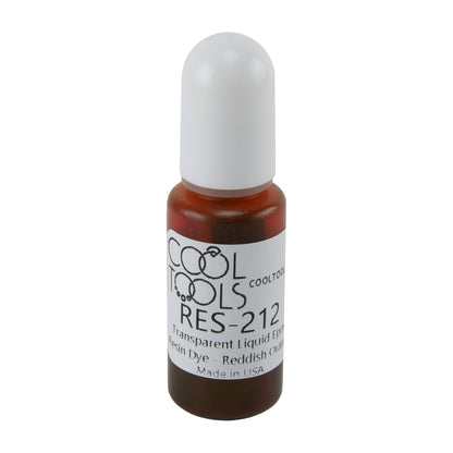 bottle of Transparent Liquid Epoxy Resin Dye - Reddish Orange