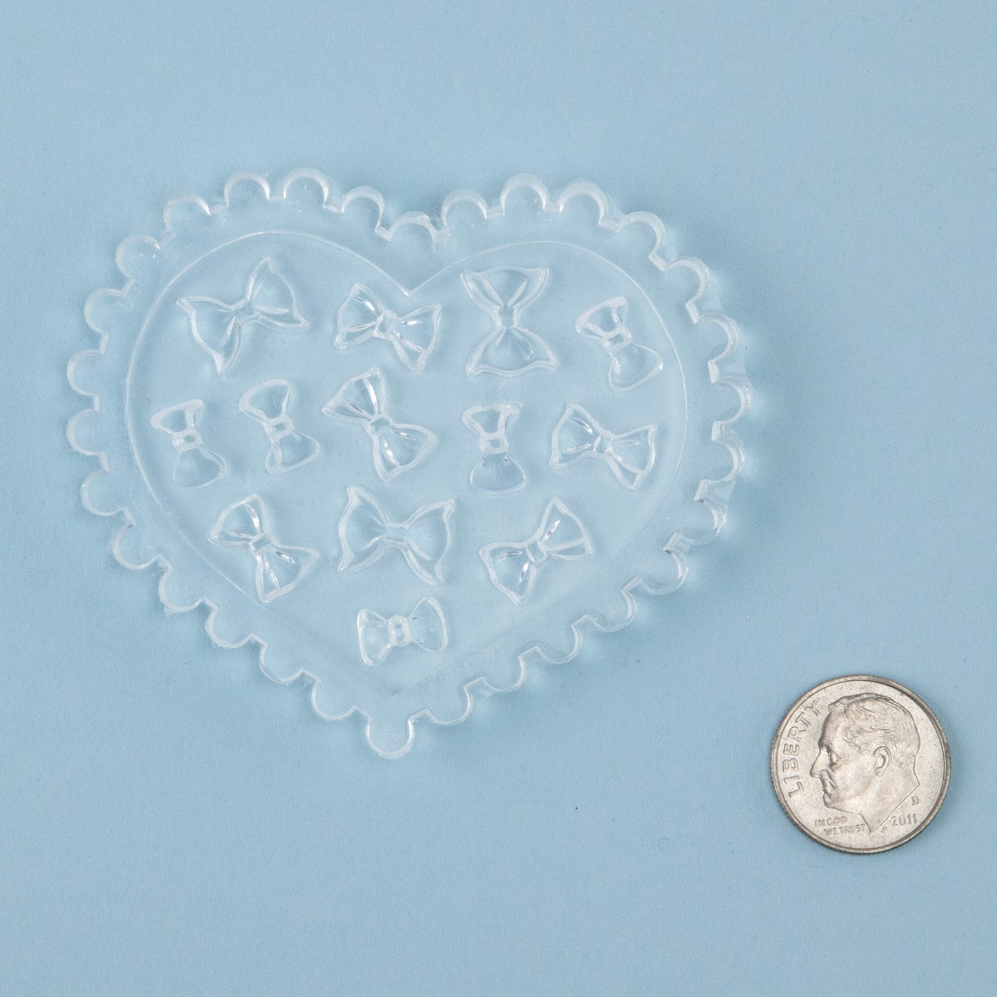 Mini Silicone Jewelry Mold - Bows with dime
