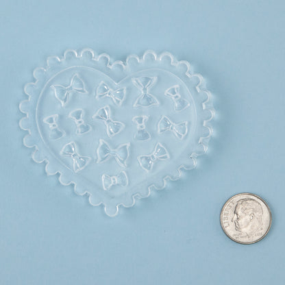 Mini Silicone Jewelry Mold - Bows with dime