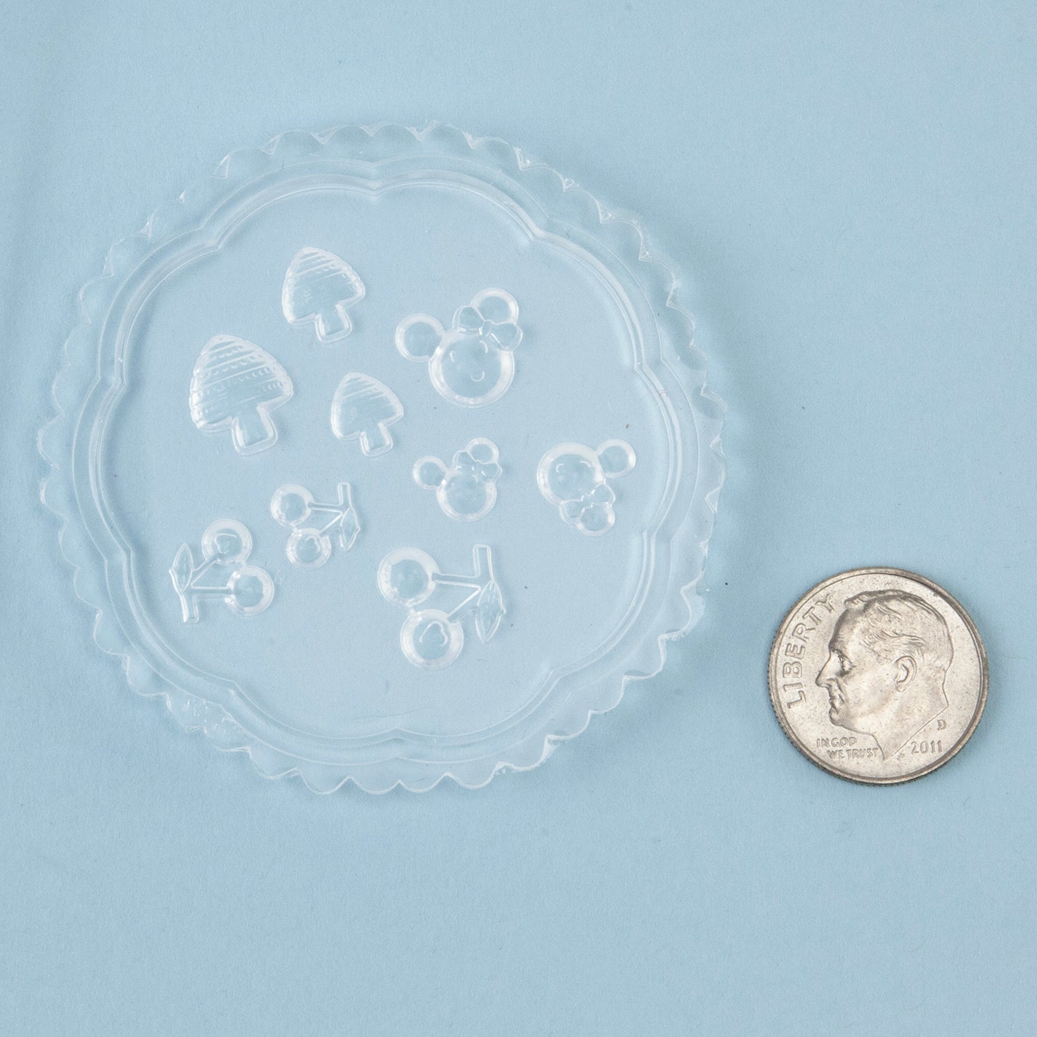 Mini Silicone Jewelry Mold - Fungi with dime