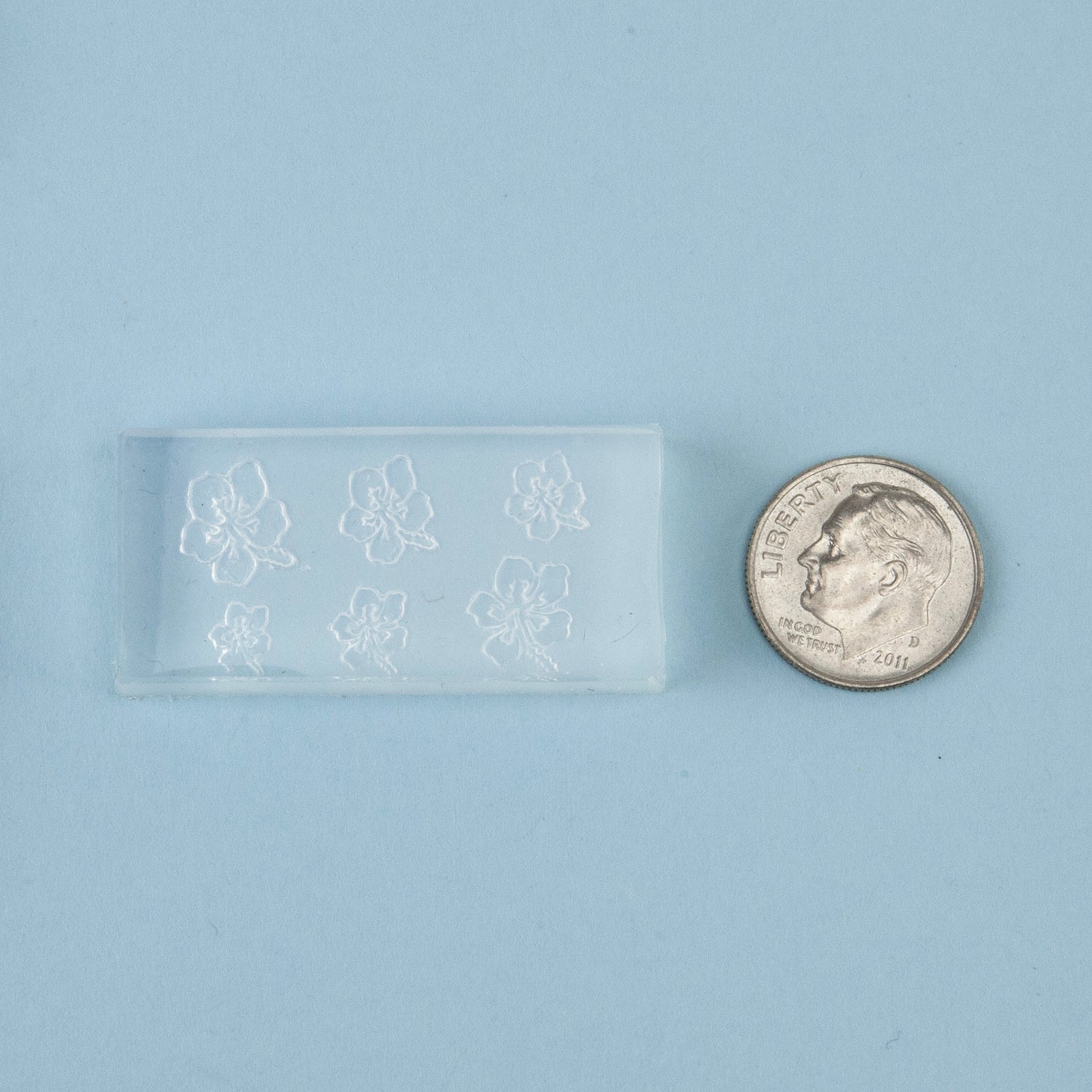 Mini Silicone Jewelry Mold - Hibiscus with dime