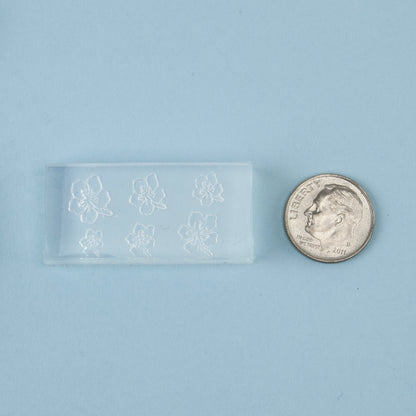 Mini Silicone Jewelry Mold - Hibiscus with dime