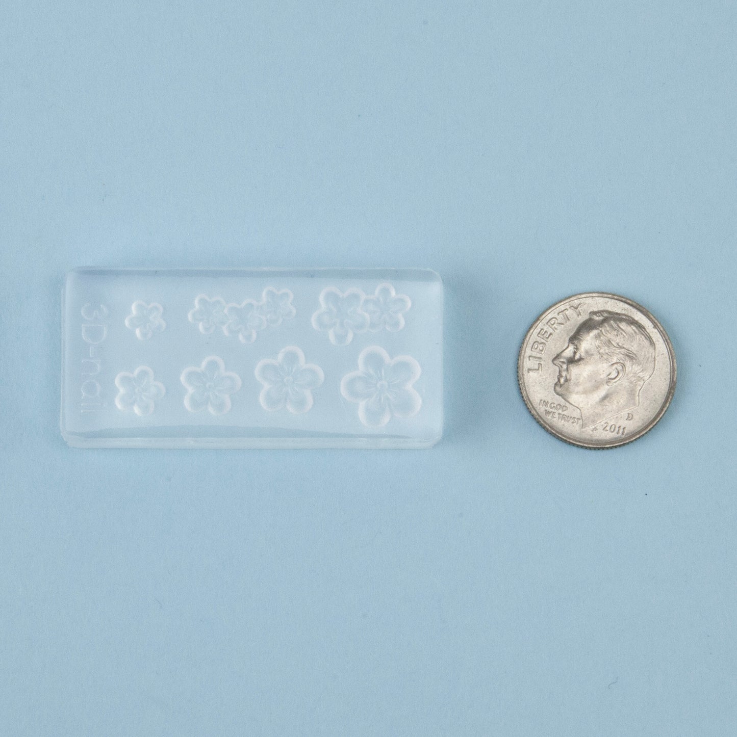 Mini Silicone Jewelry Mold - Flower Bunches with dime