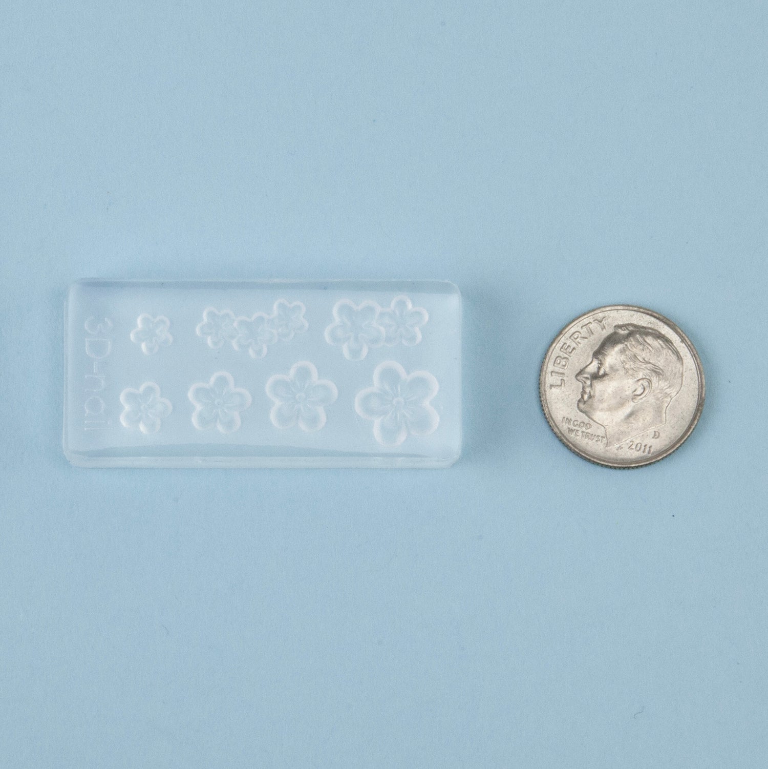 Mini Silicone Jewelry Mold - Flower Bunches with dime